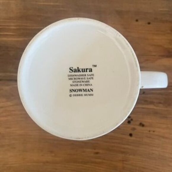 Sakura Snowmen Creamer & Sugar Bowl Set Debbie Mumm Winter Vintage Christmas - Picture 8 of 8